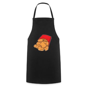 Chicken Nugget Nugget Fast Food Cadeau - Tablier de cuisine - noir - Devant - AI Model Male 185 dark (185cm)