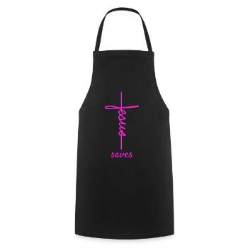Dons chrétiens Christianisme Jésus Bible - Tablier de cuisine - noir - Devant - AI Model Male 185 dark (185cm)