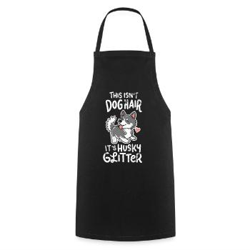Siberian Husky - Cooking Apron - black - Front - AI Model Male 185 dark (185cm)