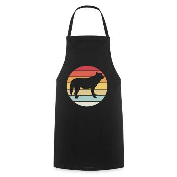 loup - Tablier de cuisine - noir - Devant - AI Model Male 185 dark (185cm)
