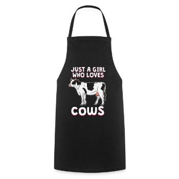 vaches agriculteurs ferme fermière agriculteur cadeau - Tablier de cuisine - noir - Devant - AI Model Male 185 dark (185cm)