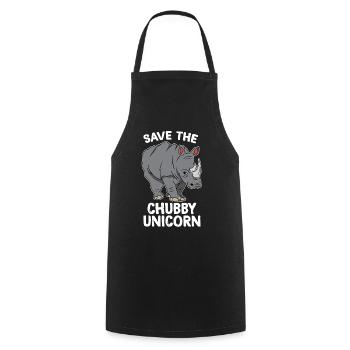Nashorn Rhinozeros Rhino Chubby Einhorn Geschenk - Kochschürze - Schwarz - Vorne - AI Model Male 185 dark (185cm)