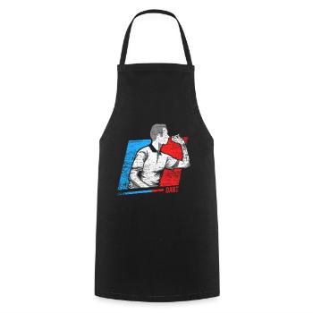 darts player - Cooking Apron - black - Front - AI Model Male 185 dark (185cm)