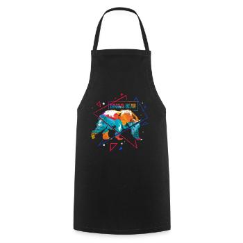 Brown bear polygon - Cooking Apron - black - Front - AI Model Male 185 dark (185cm)