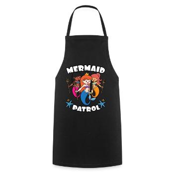 Mermaid Patrol - Cooking Apron - black - Front - AI Model Male 185 dark (185cm)