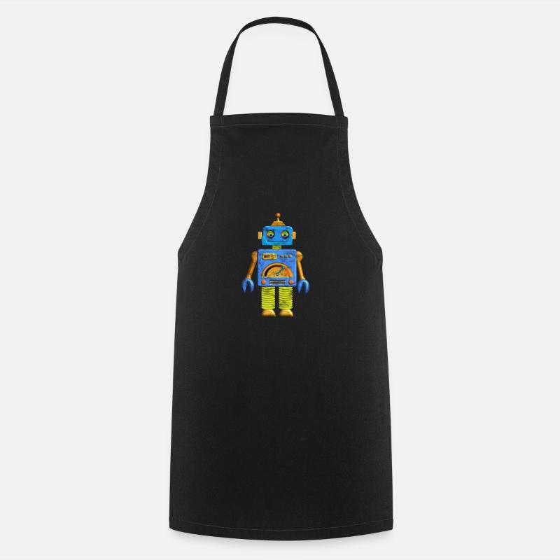Hey Robot Robot Vintage - Cooking Apron - black