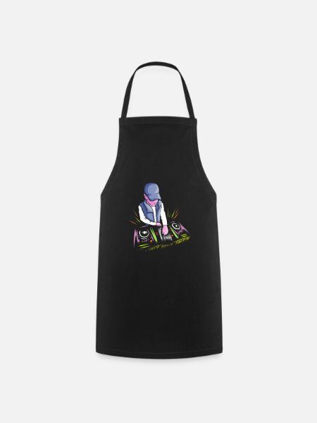"DJ au bureau" - Tablier de cuisine - noir