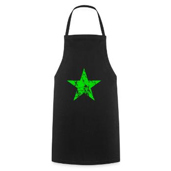 étoile verte au look usé - Bremen - nature - Tablier de cuisine - noir - Devant - AI Model Male 185 dark (185cm)