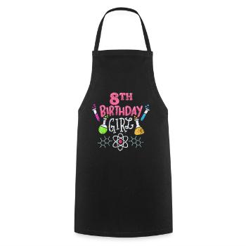 8th birthday science - Cooking Apron - black - Front - AI Model Male 185 dark (185cm)