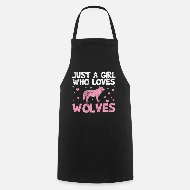Wolf der Wolf - Kochschürze - Schwarz