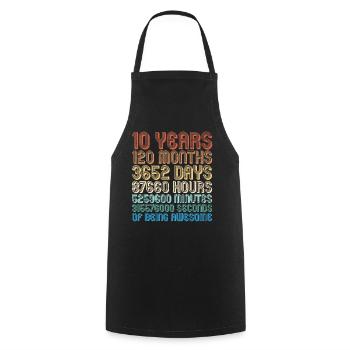 10th birthday - Cooking Apron - black - Front - AI Model Male 185 dark (185cm)