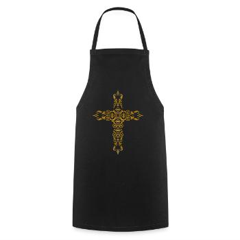 Croix Église Dieu Jésus Crucifix Église Foi - Tablier de cuisine - noir - Devant - AI Model Male 185 dark (185cm)