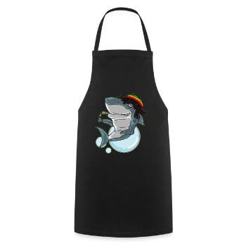 Lustiges Reggae-Haifisch-T-Shirt Geschenk Rastafari Haifisch Te - Kochschürze - Schwarz - Vorne - AI Model Male 185 dark (185cm)