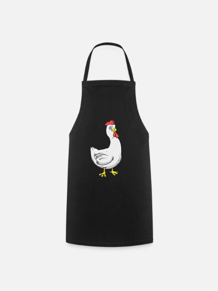 Hahn Huhn Hähnchen Hühnchen Küken - Kochschürze - Schwarz