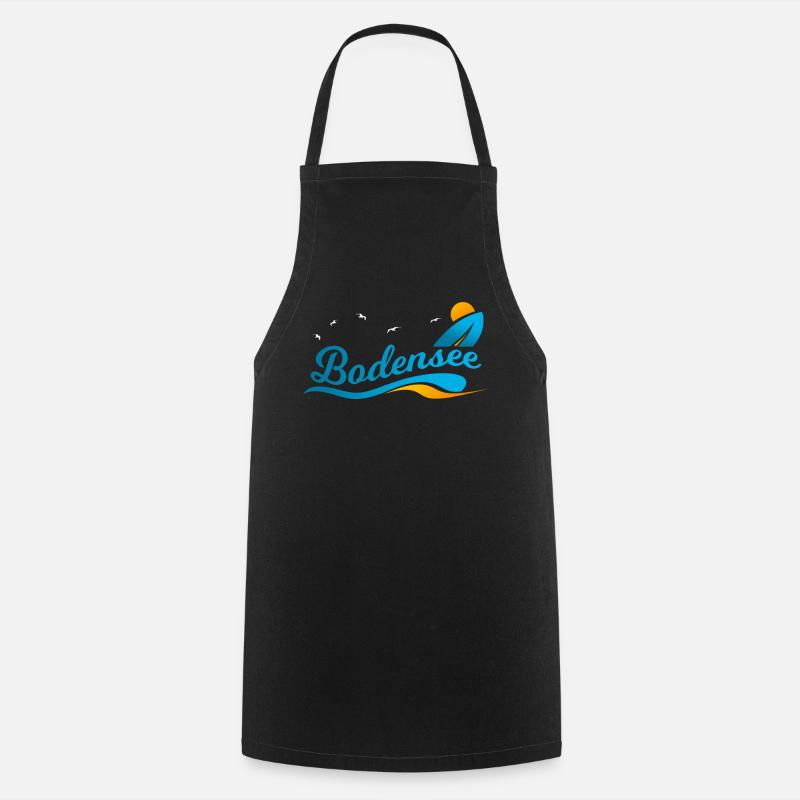 Bodensee Alpen Geschenk Shirt - Kochschürze - Schwarz