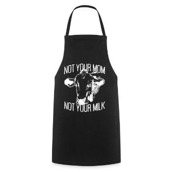 Not Your Mom Not Your Milk Vegan Veggie Végétarien - Tablier de cuisine - noir - Devant - AI Model Male 185 dark (185cm)