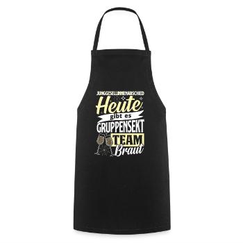 Team Bride JGA Group Sparkling Bachelorette Party - Cooking Apron - black - Front - AI Model Male 185 dark (185cm)