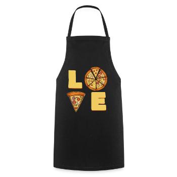 Pizza Love - Kochschürze - Schwarz - Vorne - AI Model Male 185 dark (185cm)