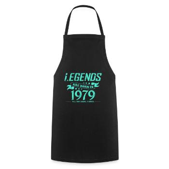 Year of birth 1979 - Cooking Apron - black - Front - AI Model Male 185 dark (185cm)