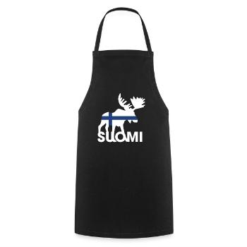 SUOMI Finland Idée cadeau Moose Image Scandinavie - Tablier de cuisine - noir - Devant - AI Model Male 185 dark (185cm)