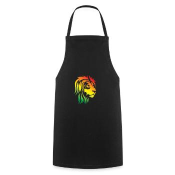 Rainbow Lion Head - Cooking Apron - black - Front - AI Model Male 185 dark (185cm)