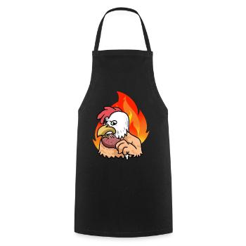 Chicken Grill Fast Food - Cooking Apron - black - Front - AI Model Male 185 dark (185cm)