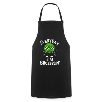 Vegan Veganer Rosenkohl - Kochschürze - Schwarz - Vorne - AI Model Male 185 dark (185cm)