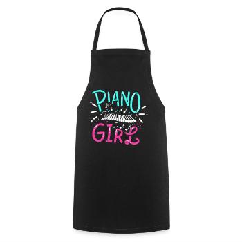 piano - Tablier de cuisine - noir - Devant - AI Model Male 185 dark (185cm)