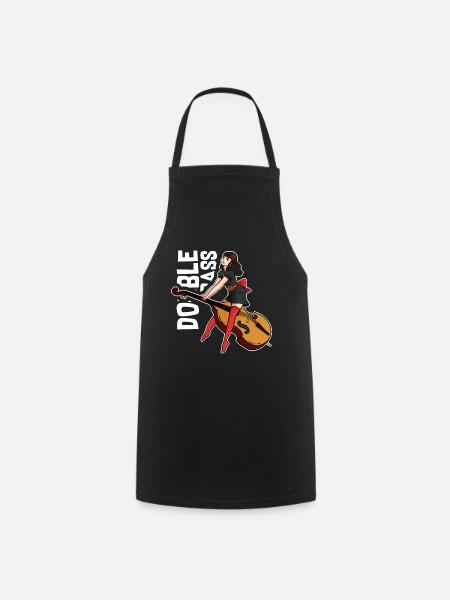 Double bass girl - Cooking Apron - black