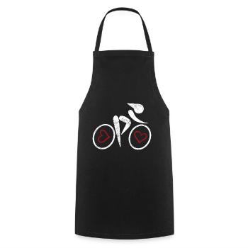 Hearts in the bike - Cooking Apron - black - Front - AI Model Male 185 dark (185cm)