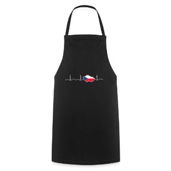 Tschechien Herzschlag Geschenkidee Landkarte Cool - Kochschürze - Schwarz - Vorne - AI Model Male 185 dark (185cm)