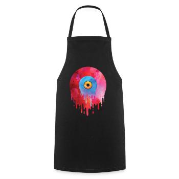 Schmelzende Vinylplatte T-Shirt Oldschool Musik Gr - Kochschürze - Schwarz - Vorne - AI Model Male 185 dark (185cm)