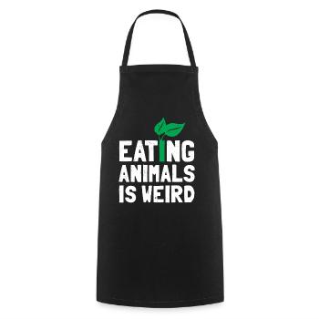Vegetarier - Kochschürze - Schwarz - Vorne - AI Model Male 185 dark (185cm)