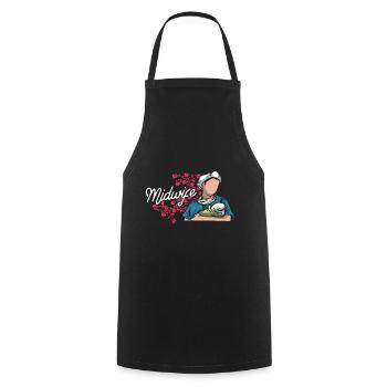 Hebamme Geschenk - Kochschürze - Schwarz - Vorne - AI Model Male 185 dark (185cm)