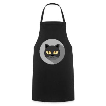 katze katzen Nacht Augen comic cartoon Symbol icon - Kochschürze - Schwarz - Vorne - AI Model Male 185 dark (185cm)