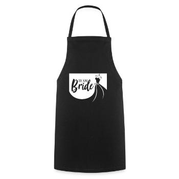 Épouse de l’équipe - Tablier de cuisine - noir - Devant - AI Model Male 185 dark (185cm)