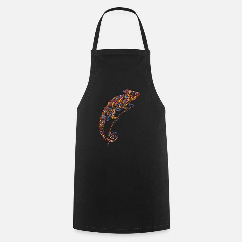 Caméléon mignon caméléon de couleur - Tablier de cuisine - noir