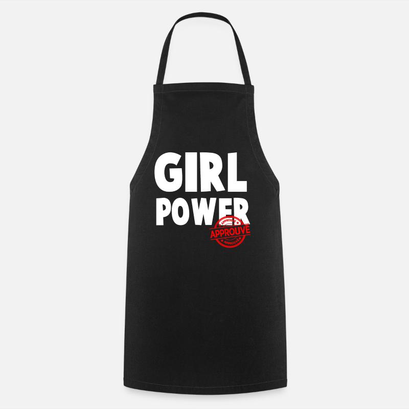 Girl Power Audacieux Conception de script - Tablier de cuisine - noir