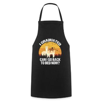I Graduated! Can I Go Back To Bed Now? - Cooking Apron - black - Front - AI Model Male 185 dark (185cm)