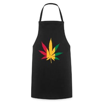 Cannabis Rasta - Cooking Apron - black - Front - AI Model Male 185 dark (185cm)