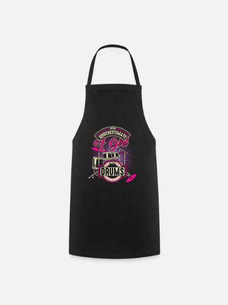 Drummer girl - Cooking Apron - black