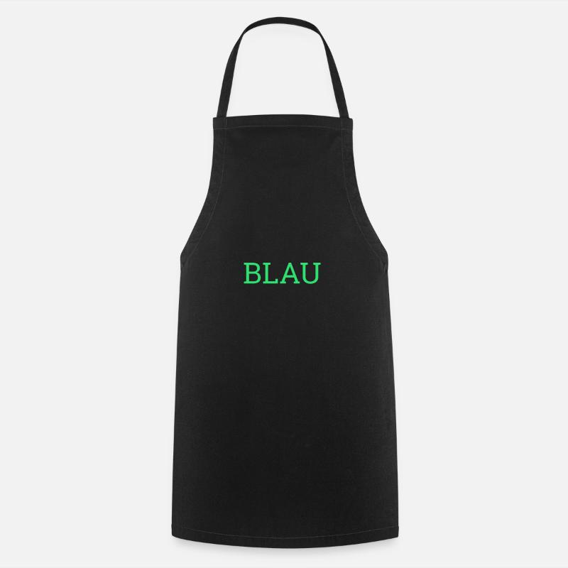 bleu en lettres vertes - Tablier de cuisine - noir