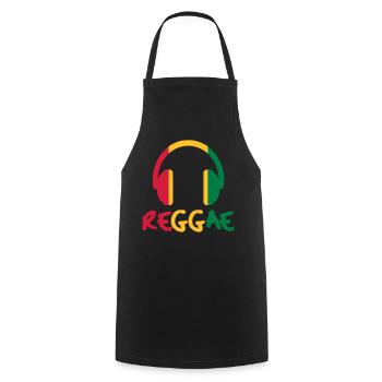 Reggae - Kochschürze - Schwarz - Vorne - AI Model Male 185 dark (185cm)