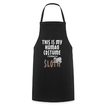 Human Costume I'm Really a Sloth Animal Lazy Sleep - Cooking Apron - black - Front - AI Model Male 185 dark (185cm)