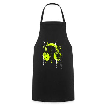 écouteurs - Tablier de cuisine - noir - Devant - AI Model Male 185 dark (185cm)