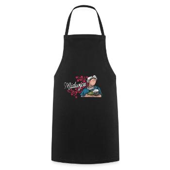 Hebamme Geschenk - Kochschürze - Schwarz - Vorne - AI Model Male 185 dark (185cm)