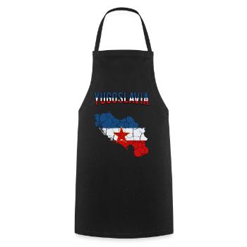 Bundesrepublik Jugoslawien Länderumriss Geschenk - Kochschürze - Schwarz - Vorne - AI Model Male 185 dark (185cm)