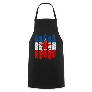 Trendy Jugoslawien Cool Nationalfarben Geschenk - Kochschürze - Schwarz - Vorne - AI Model Male 185 dark (185cm)