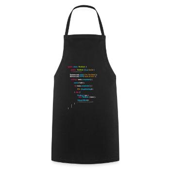 Programm Code - Kochschürze - Schwarz - Vorne - AI Model Male 185 dark (185cm)