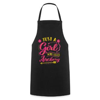 Juste une fille qui aime le tir à l'arc - Tablier de cuisine - noir - Devant - AI Model Male 185 dark (185cm)